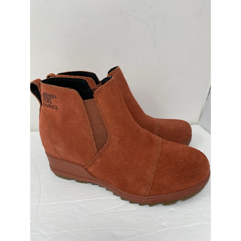 Sorel Evie Pull On Wedge Booties WarpRed Womens Waterproof Rain Boot Size 6.5